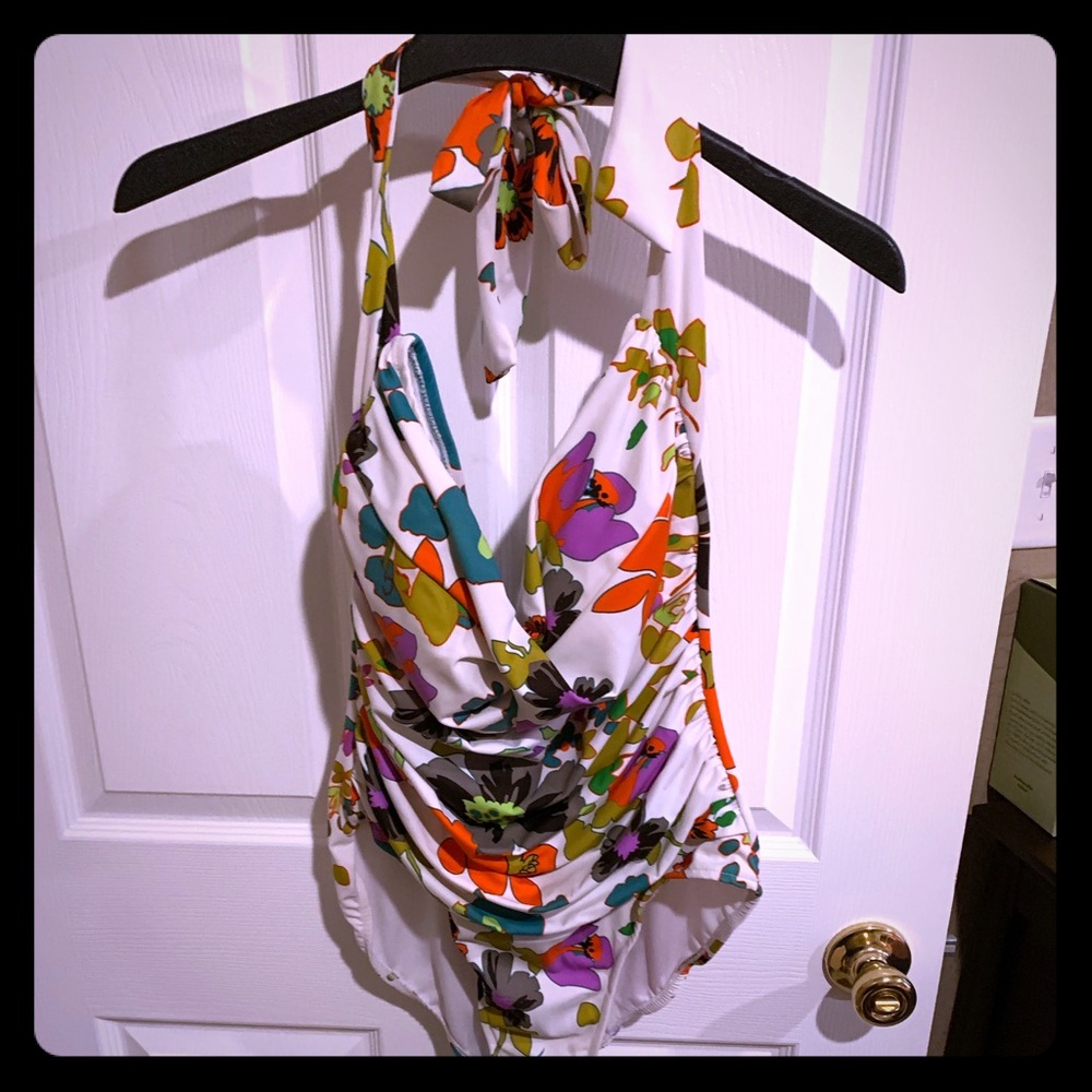 One piece halter swimsuit